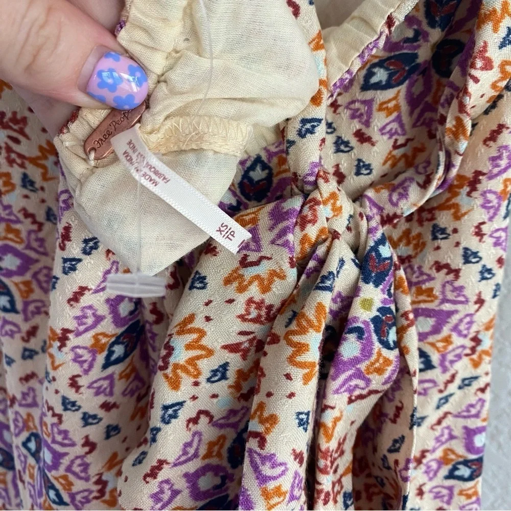Free People Floral Isla Halter Open Back Mini Dress